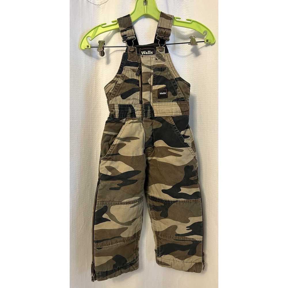 Walls Camo Bib Overalls Kids Toughwear Youth Sz XS Insulated
